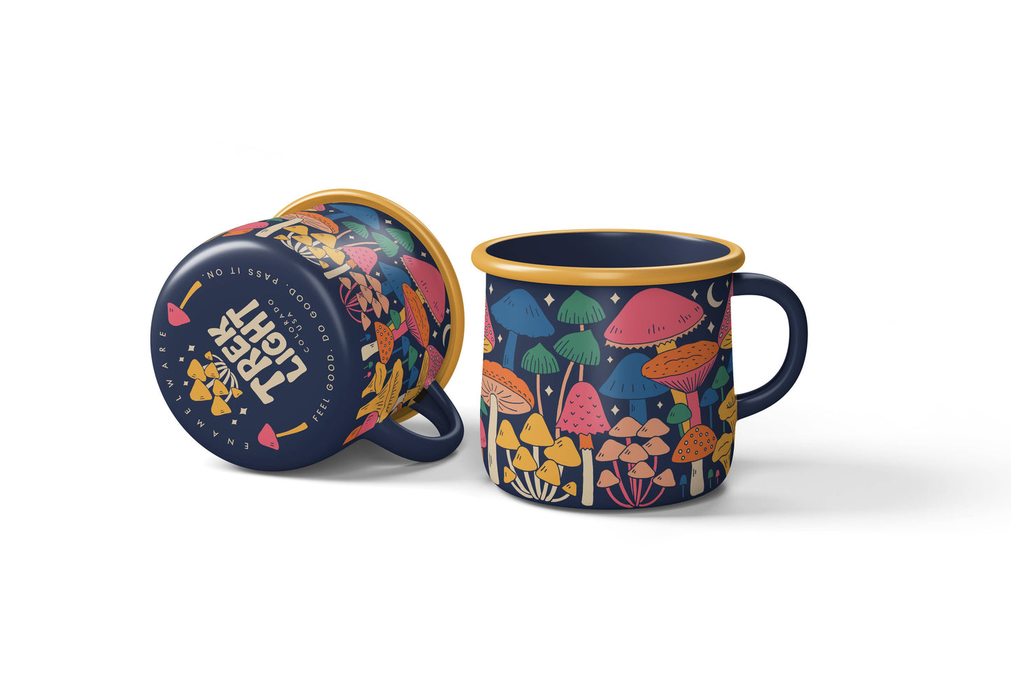 Enamel Coffee & Camp Mug - Midnight Mushroom