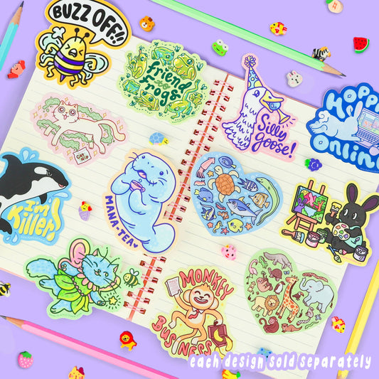 Friend to Frogs Amphibian and Toads Art Vinyl Sticker