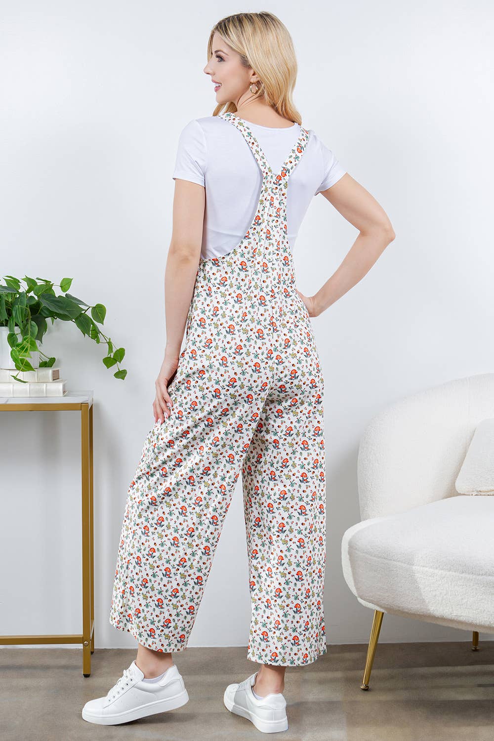 Retro Mushroom Plus Size Overall Jumpsuit