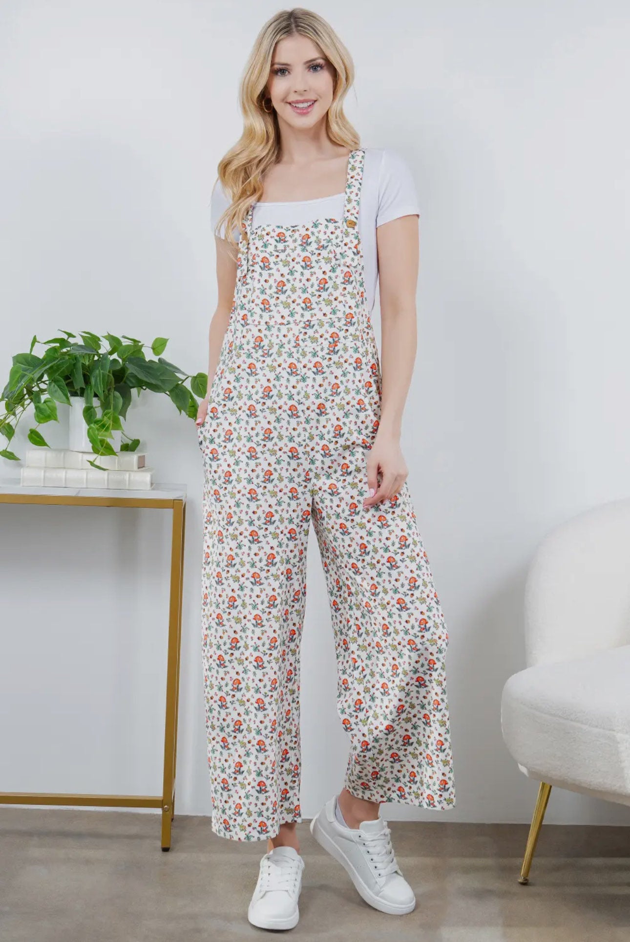 Retro Mushroom Overall Jumpsuit image 3