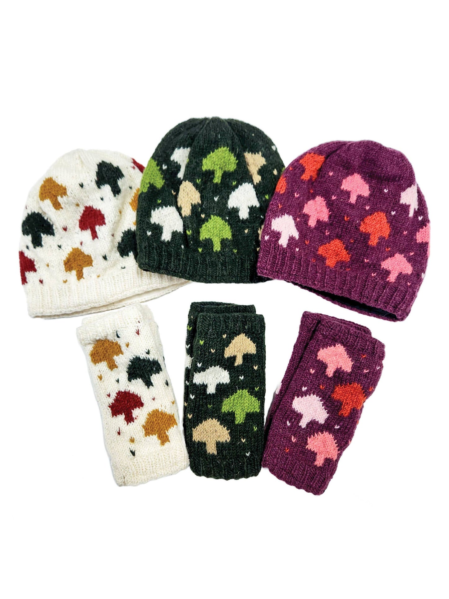 Handmade Knit Beanie Hat Mushroom