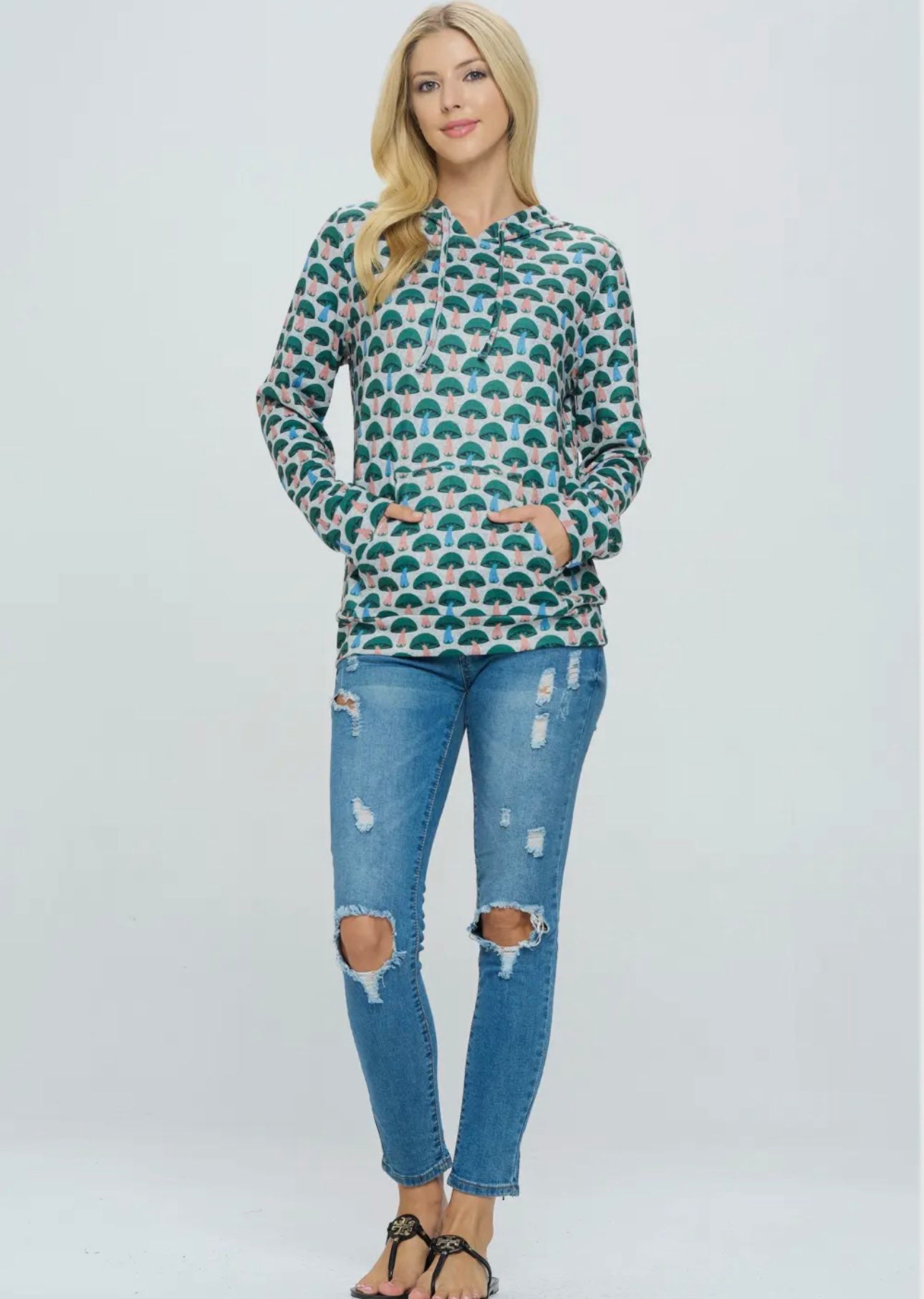 Mushie Print Hoodie with Pocket image 1