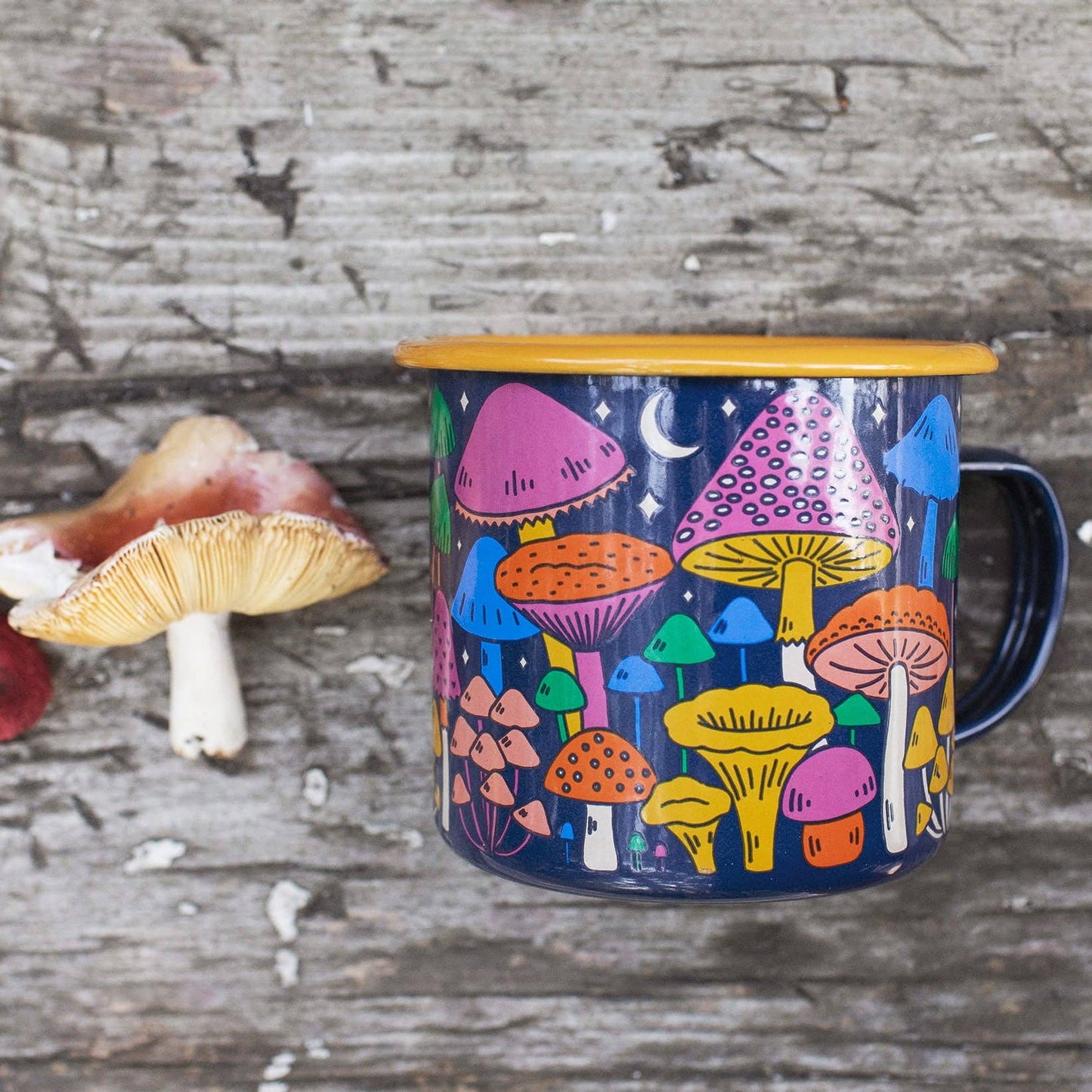 Enamel Coffee & Camp Mug - Midnight Mushroom