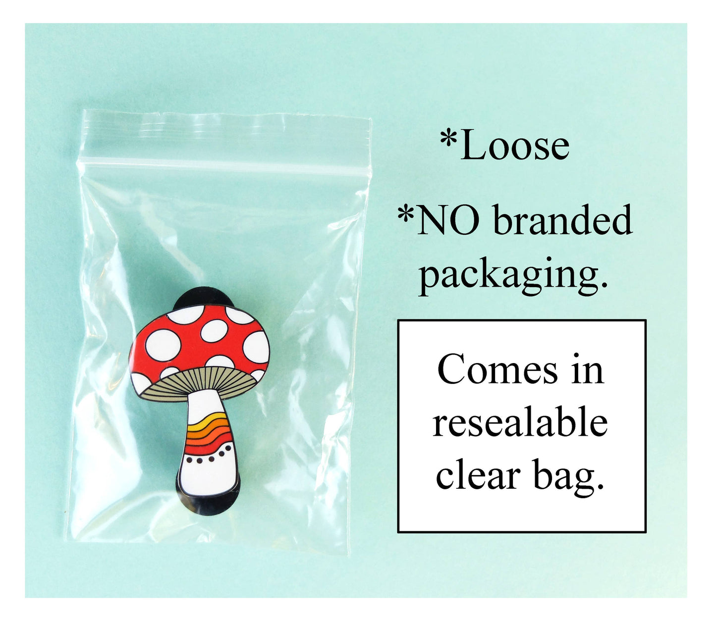 Mushroom Rainbow, Magic Shroom, Retro Vintage 70s Enamel Pin