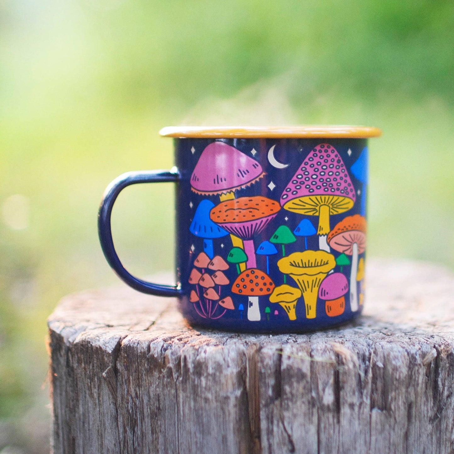 Enamel Coffee & Camp Mug - Midnight Mushroom