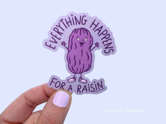 Funny Raisin, Everything Happens For A Reason Vinyl Sticker