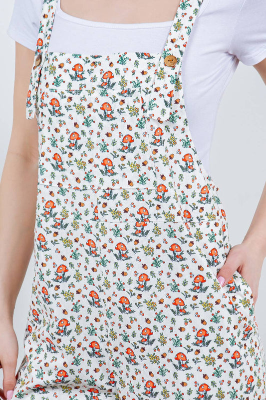Retro Mushroom Overall Jumpsuit