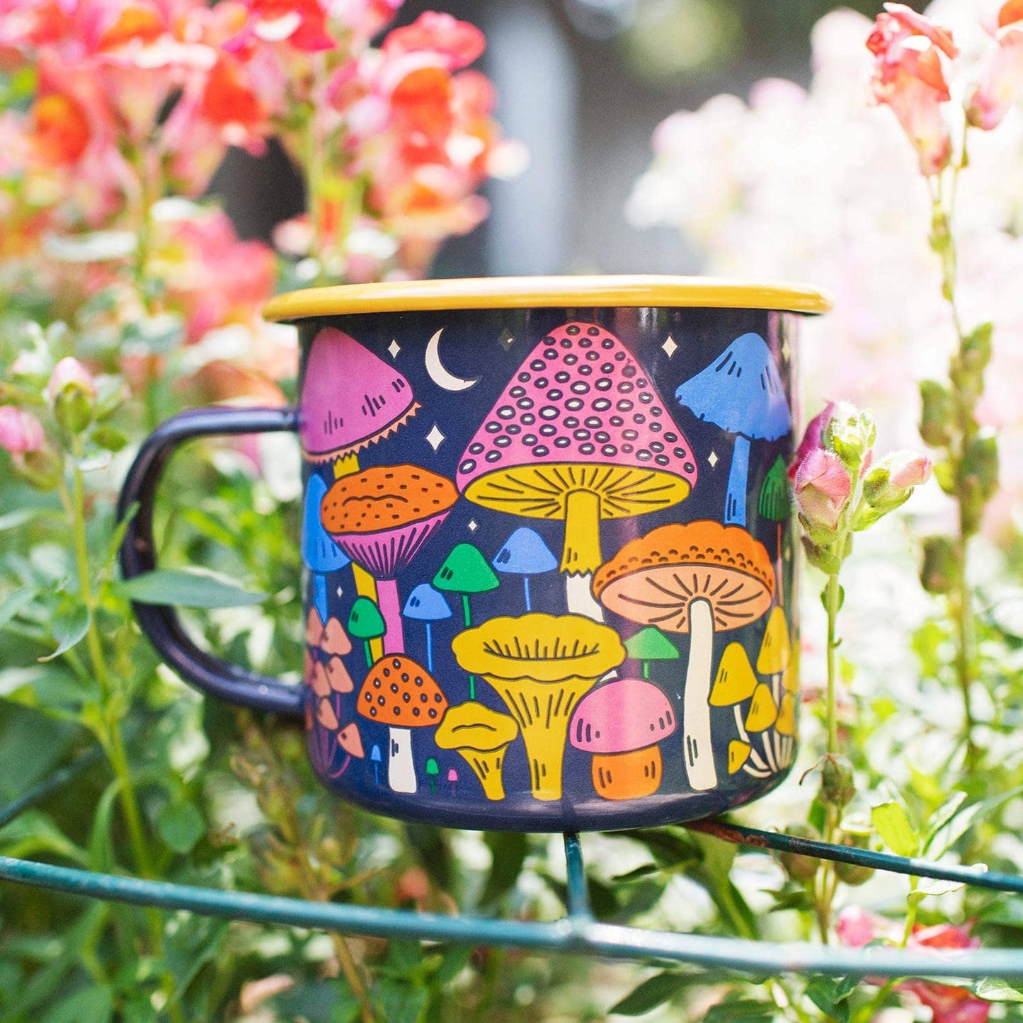 Enamel Coffee & Camp Mug - Midnight Mushroom