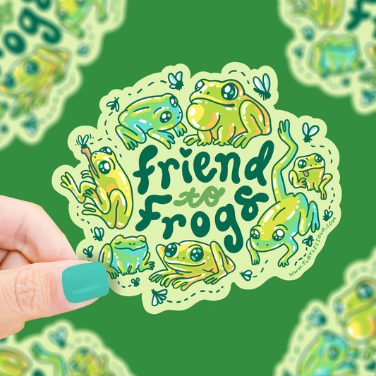 Friend to Frogs Amphibian and Toads Art Vinyl Sticker