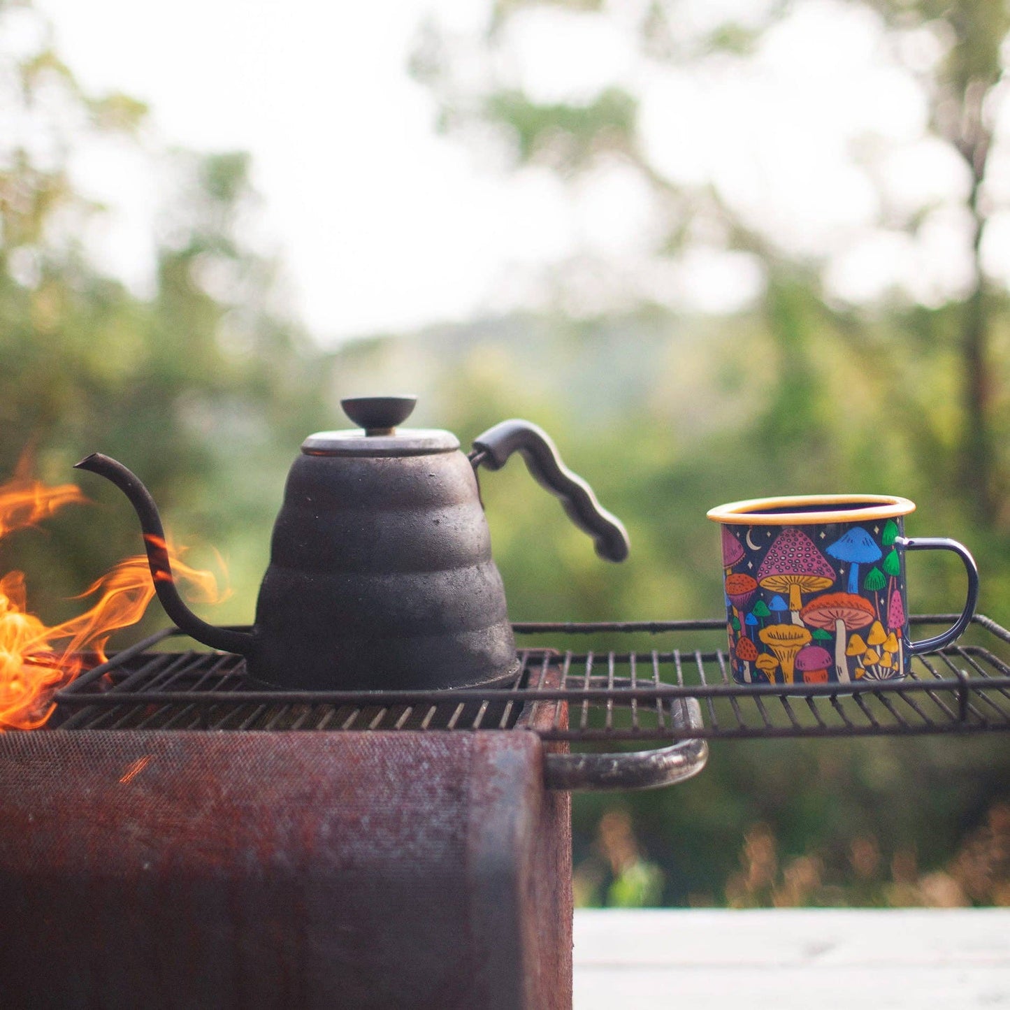 Enamel Coffee & Camp Mug - Midnight Mushroom