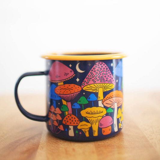 Enamel Coffee & Camp Mug - Midnight Mushroom