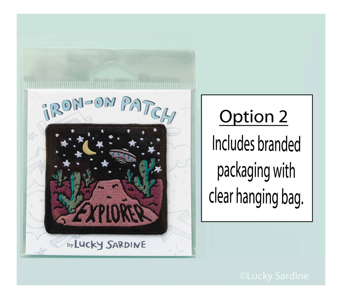 Desert Night UFO, Stars Explorer Embroidered Iron-On Patch