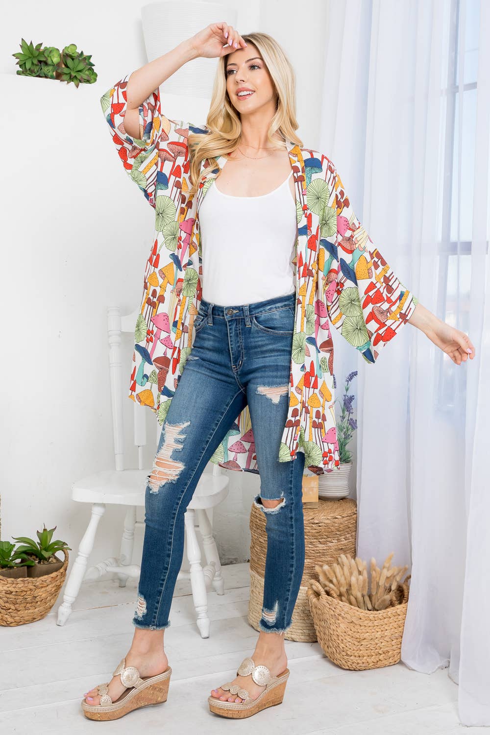 Colorful Mushroom Kimono