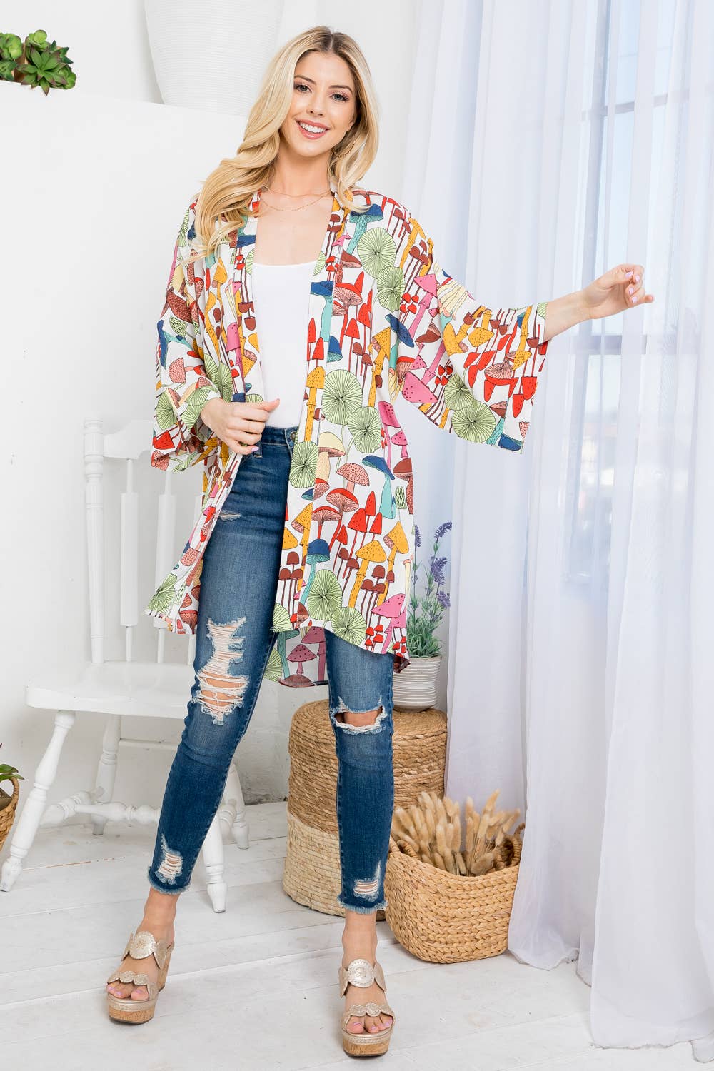 Colorful Mushroom Kimono