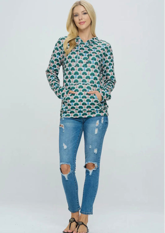 Mushie Print Hoodie with Pocket image 1