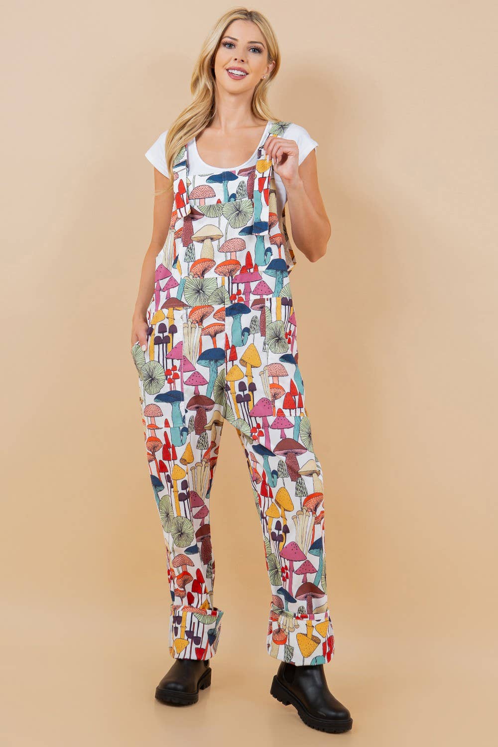 Whimsical Mushroom Plus Size Overall