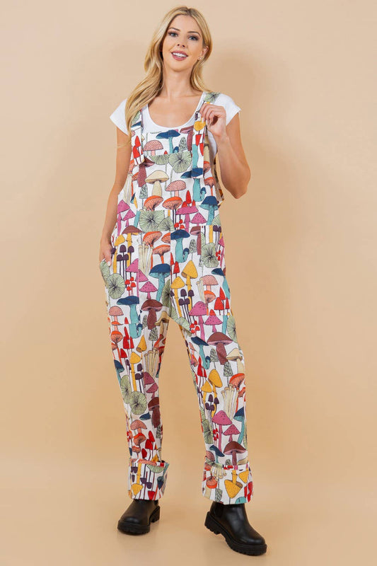 Whimsical Mushroom Plus Size Overall