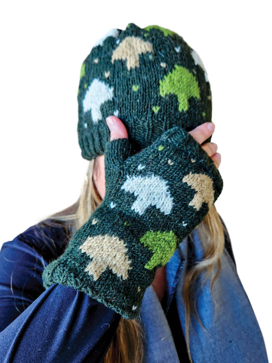 Handmade Knit Beanie Hat Mushroom